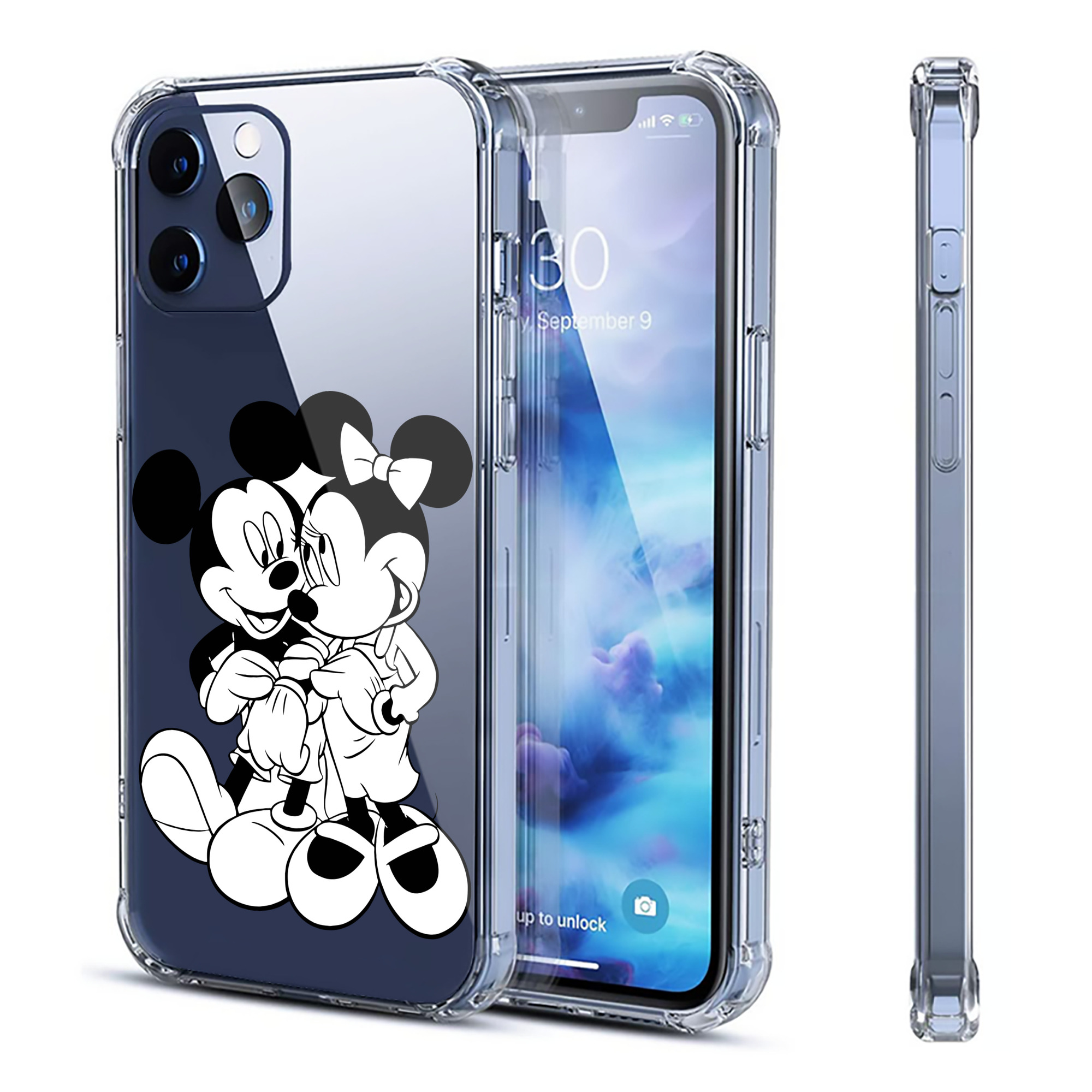 （画像用） ミッキーマウス Mickey Mouse 【iPhone 12シリーズ対応】透明スマホケース（クリアソフトケース）